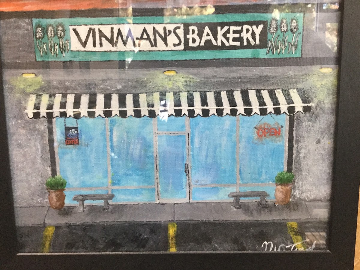 A local folk painting of the Vinman's Bakery storefront